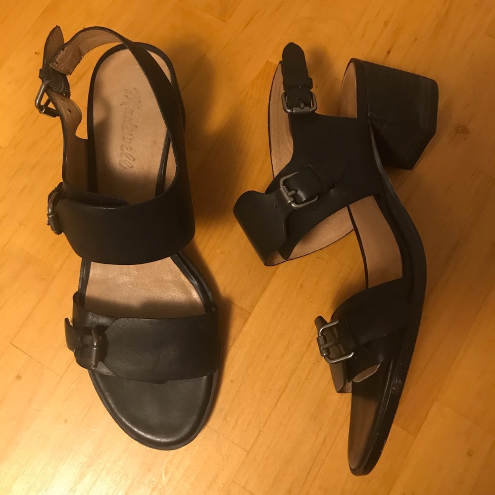 Mariel black buckle sandals